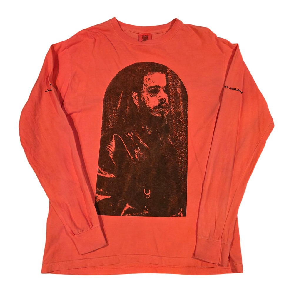 Post Malone Hollywoods Bleeding Long Sleeve Shirt Orange Comfort Colors Medium